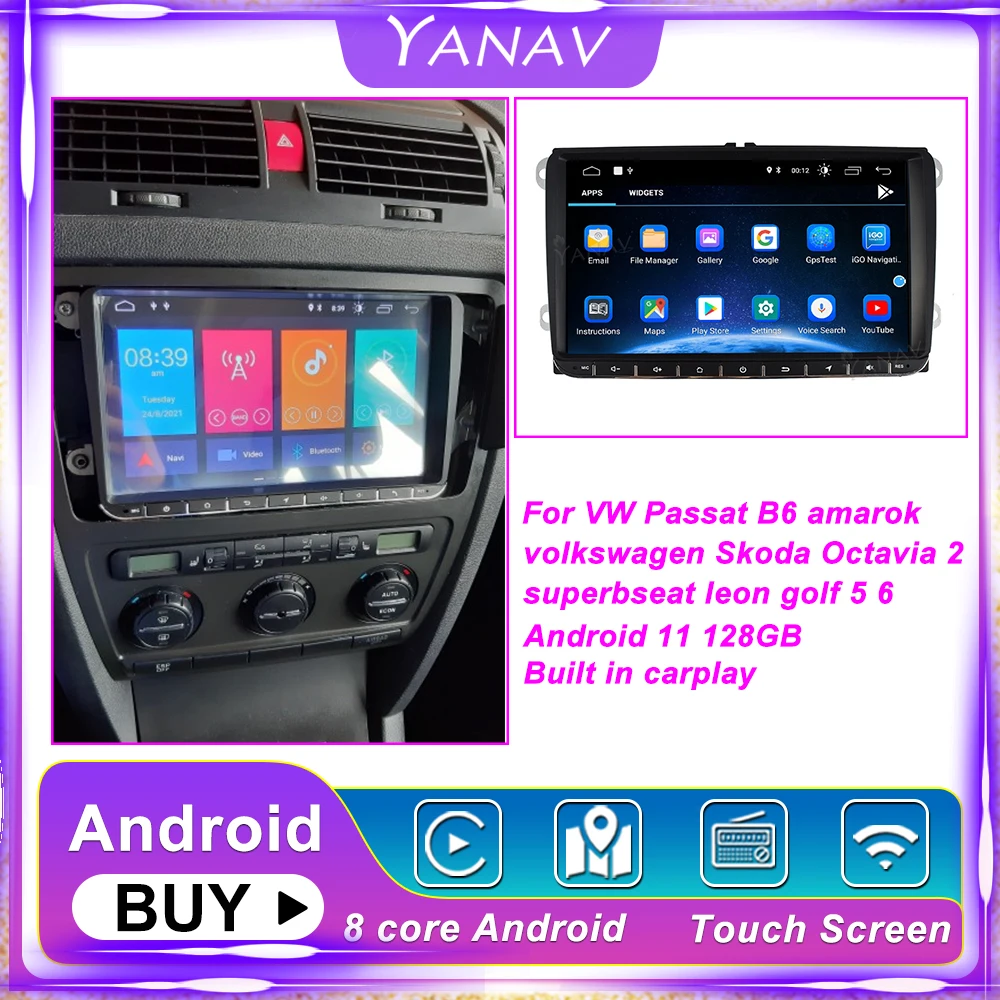 Автомобильная магнитола Android11 для VW мультимедийная стерео-система на Android с GPS