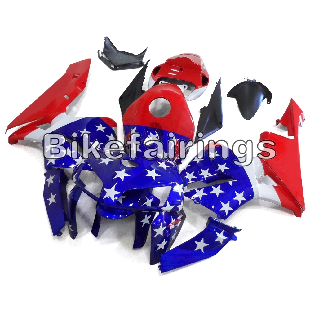 

Red Blue and White Stars Injection Cowlings For Honda CBR600RR F5 2005 2006 05 06 Plastic Motorcycle Fairings CBR600F5 Bodywork