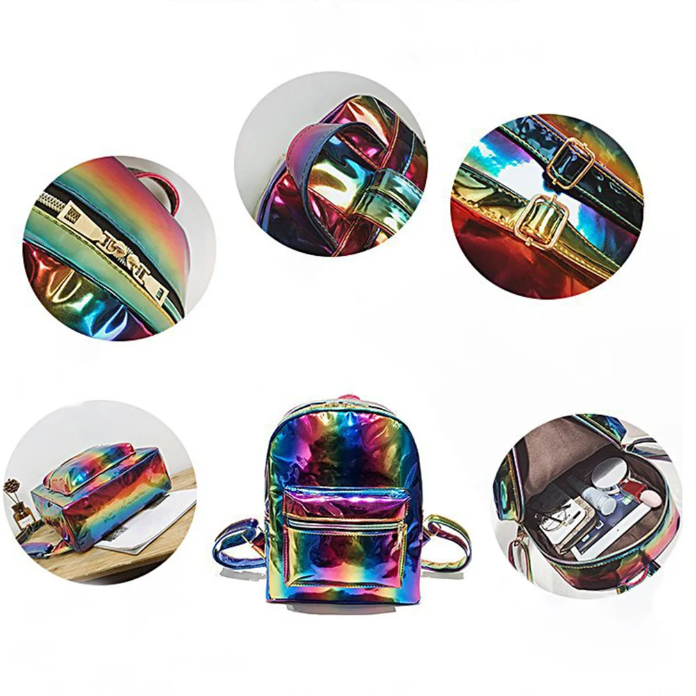 Застежка молния регулируемый ремень рюкзак женский дорожный Радужная хит Цвет