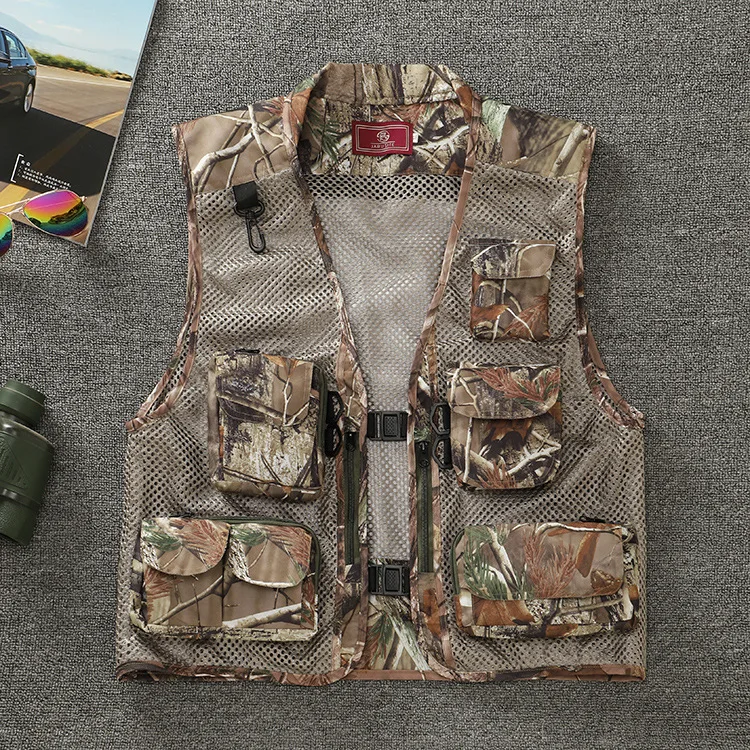 

Men Outdoor Camouflage Summer Mesh Vest Breathable Quick Dry Multi-pocket Fishing Waistcoat Climbing Camping Photography Vest