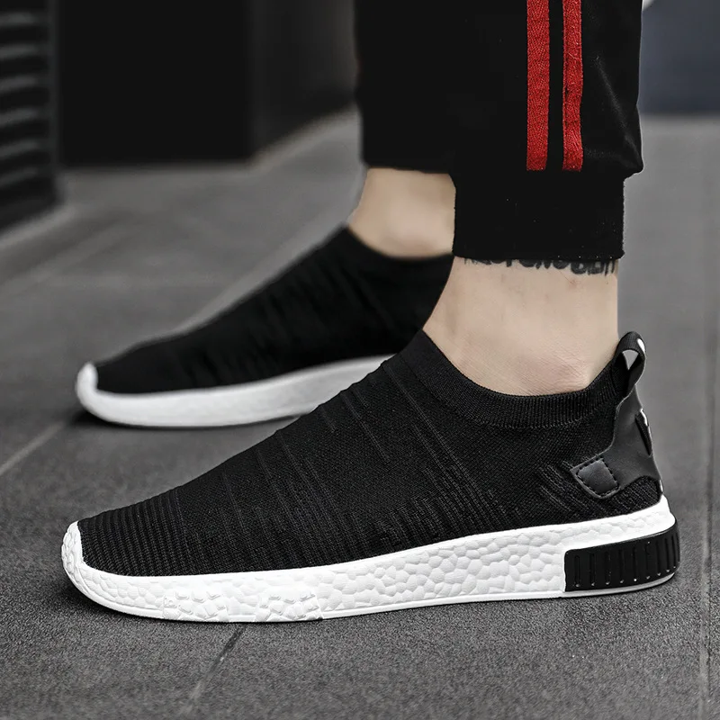 Тонкие летние туфли белые мужские кроссовки подростковая обувь без шнуровки