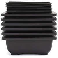 6 piece bonsai pots classic deep wet tray with built in mesh for plants flowers herbs plastic square pots