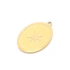 Miasol 12*18 мм золото Цвет покрытие 316L Нержавеющаясталь полоса Овальный медальон Подвеска-маятник с кулоном в виде звезды, для бижутерии, материал для рукоделия