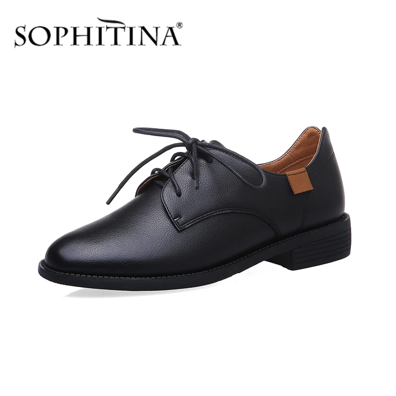 SOPHITINA/Женская офисная обувь на плоской подошве с круглым носком Удобная женская