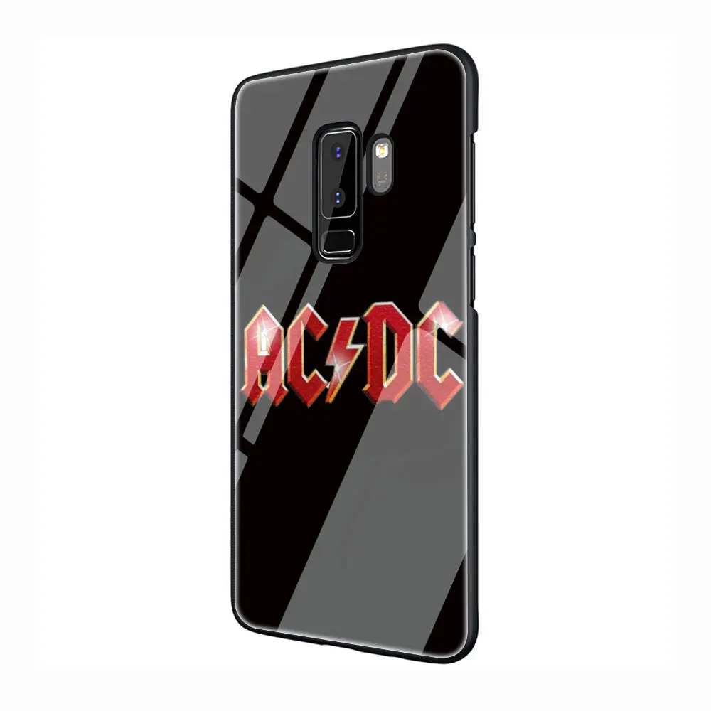 G10 ACDC рок-группы закаленное Стекло TPU черный чехол для Galaxy S7 край S8 S9 S10 Plus, Note 8, 9, 10, A10 20 30 40 50 60 70 - Цвет: G10