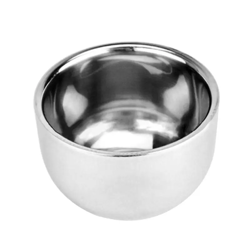 

K0AE Double Layer Stainless Steel Cup Thicken Durable Shave Soap Bowl Heat Insulation Smooth Shaving Mug Wine Alcohol Tea Cup