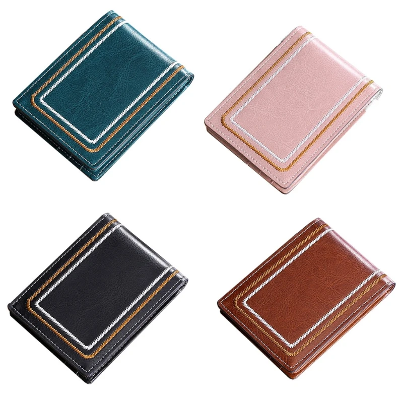 

Mini Slim Credit Card Bifold Wallet Driver License Leather Purse Case Organizer A69C