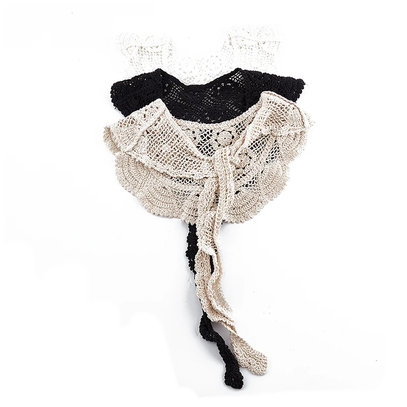 

Styles Fake Shawl O-Neck Doll False Collar Women Crochet Lace Detachable Collar
