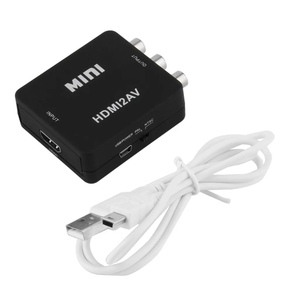 Новый черный Мини 1080P HDMI к RCA Аудио Видео AV CVBS адаптер конвертер для HDTV в наличии! |