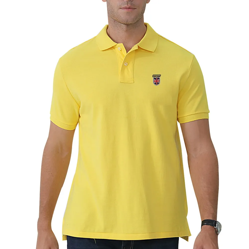 

100% Cotton Badge Embroidery Polo Shirt for Men's Short-sleeved Solid Color Male Polos Quality Summer Brand Homme Tops Tee 811
