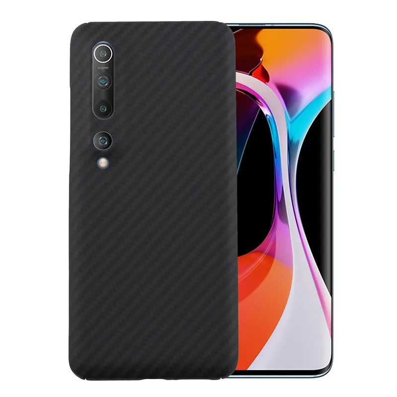 Чехол из углеродного волокна для Xiaomi Mi 10 Pro ударопрочный жесткий чехол