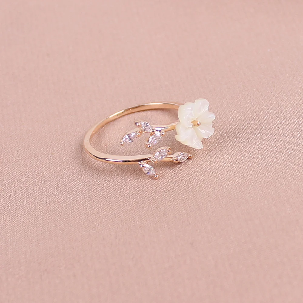 CELLDEAL медные кольца для женщин нежные регулируемые ветки листья цветочные