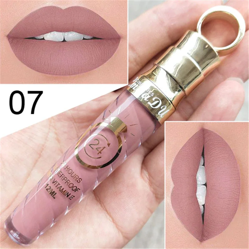 

20 Colors Lipstick Nude Glitter Lip Gloss Beauty Red Lip Tint New Beauty Lip Gloss Waterproof Long Lasting Matte+Shimmer Mental