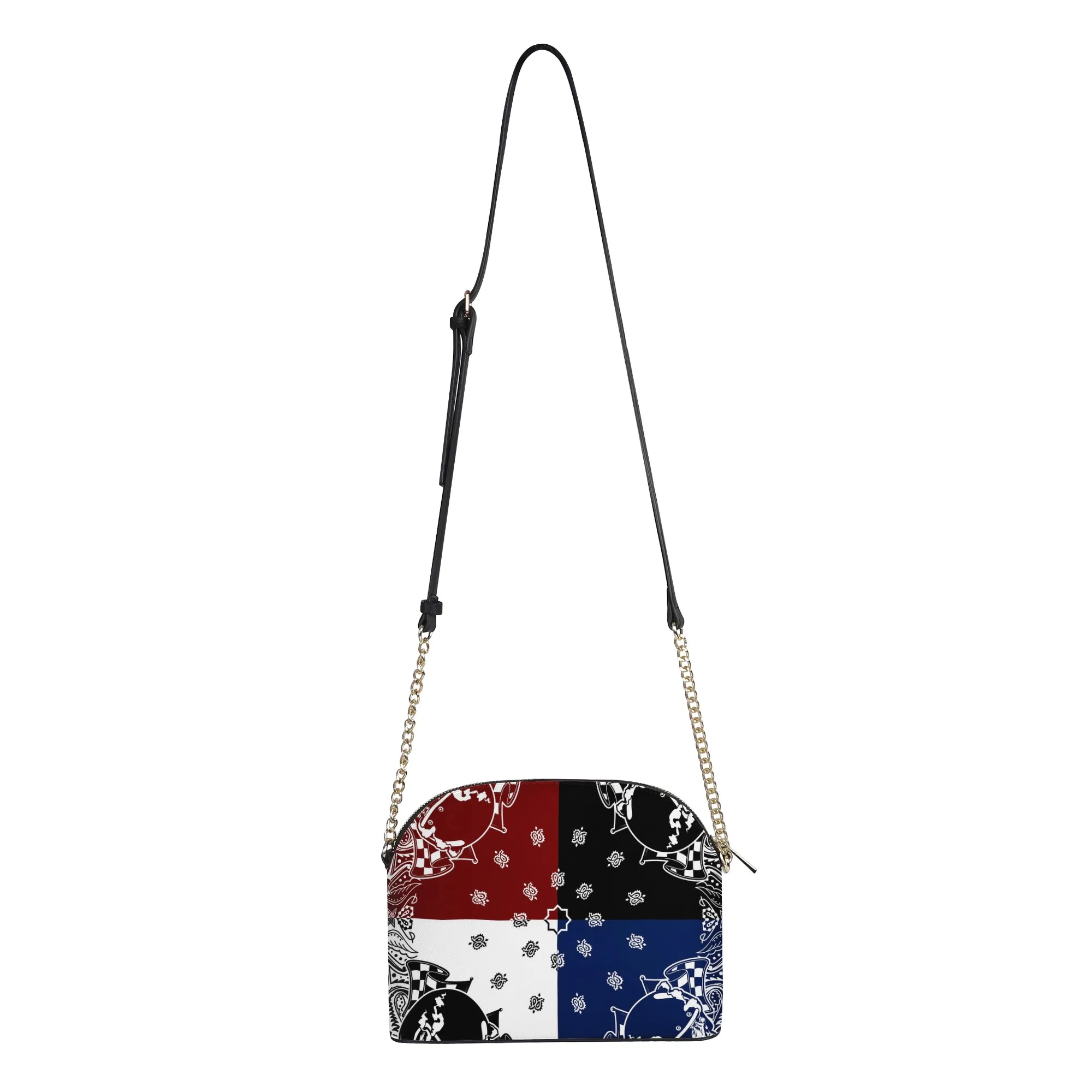 New Arrivals Latest Trendy Purses Black and White bag Printing Custom Small Shell bandana Bag For Women Unique Fashion Purse