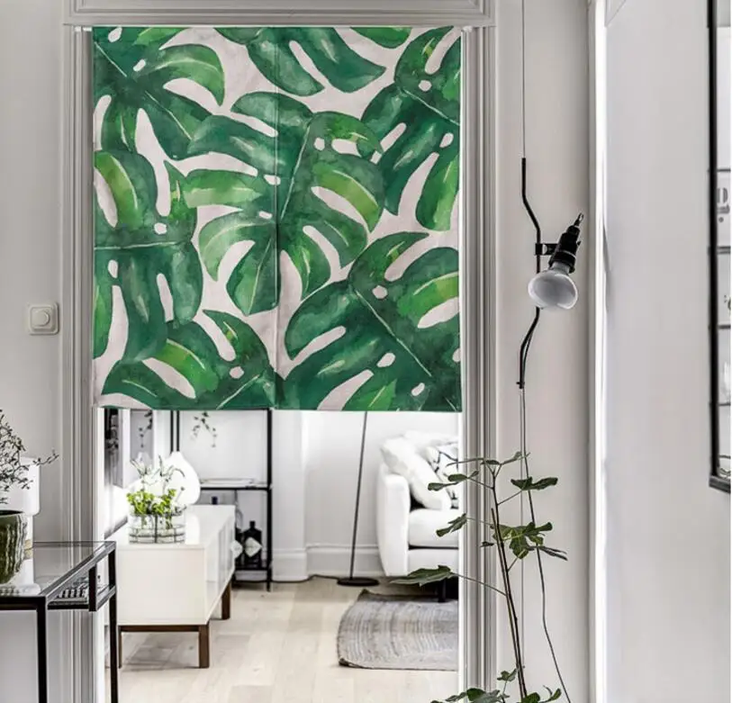 

Green plant leaf nature shading rural door window curtain home decoration bedroom living study room kitchen cafe coffee bar