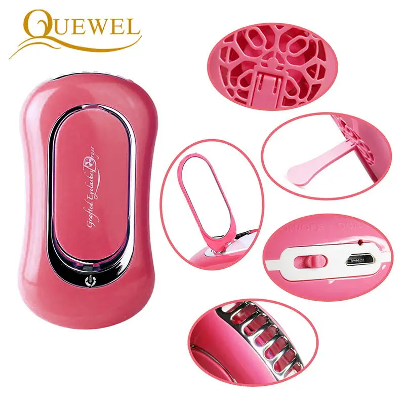 Сушилка для наращивания ресниц Quewel мини USB вентилятор портативный ручной