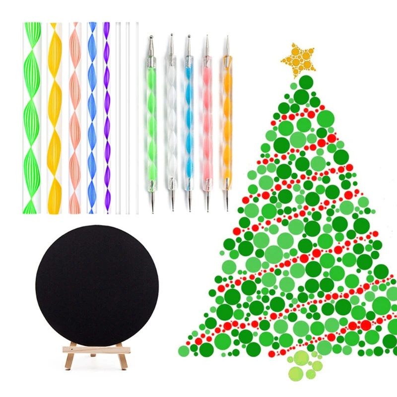 

15pcs Christmas Tree Mandala Dotting Tools Point Drill Stick Pen Acrylic Rod