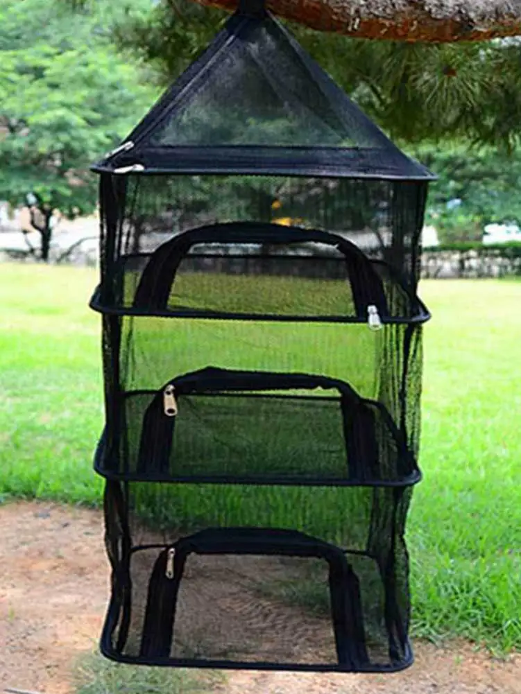 

4-Layer Outdoor Camping Folding Square Drying Net Multi-function Four-layer Fruits And Vegetables Drying Fish Basket