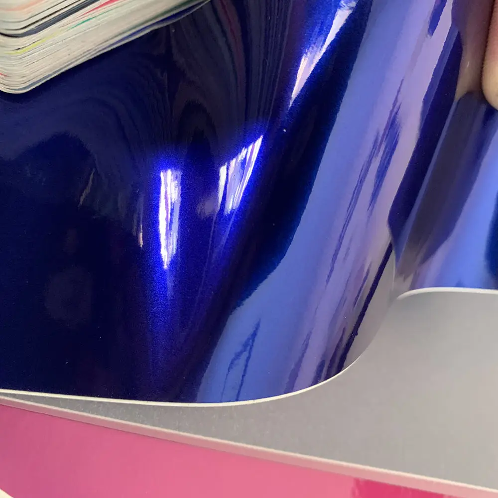 Синяя блестящая виниловая обертка металлик пленка для всего автомобиля покрытие