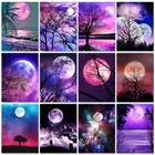 PhotoCustom масло Краски по номерам Наборы Луна декорации DIY Краски ing по номерам на холсте рама для пейзажа 60x75 см рисовать Краски Инж