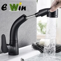 ewin modern multifunction pull out bathroom basin sink faucet for kitchen bathroom hot cold water mixer tap spray faucets
