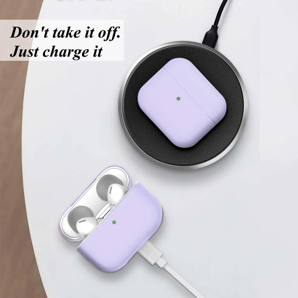 Однотонный чехол для наушников AirPods Pro роскошный прочный защитный из твердого