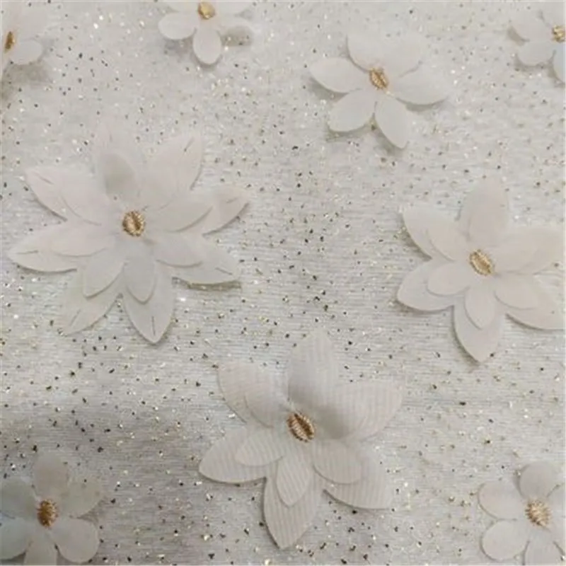 Двухслойная трехмерная Цветочная вышивка с золотым лазером аксессуары для
