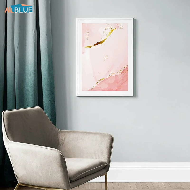 Современный постер с изображением розового мрамора абстрактная Геометрическая
