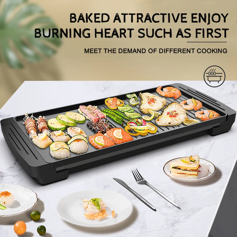 Купить Корейский домашний электрический барбекю TEENRA, бездымный антипригарный домашний электрический барбекю, кухонные аксессуары для дома