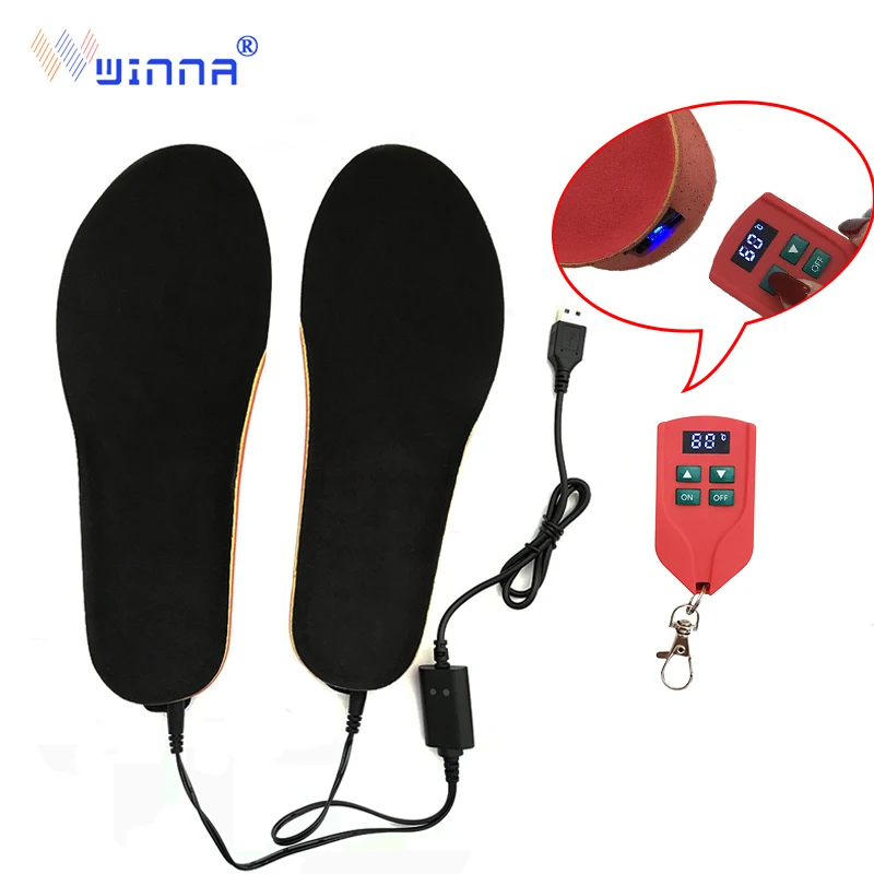 Зимние теплые стельки для ног 60 градусов Цельсия с подогревом электрические