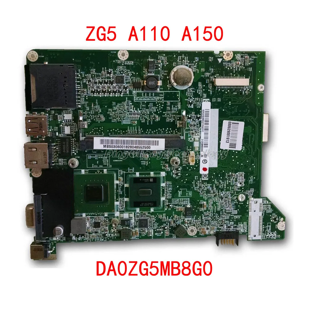 

Материнская плата для ноутбука Acer One ZG5 A110 A150 DA0ZG5MB8G0 31ZG5MB0000, материнская плата N270 CPU DDR2 100%, полностью протестирована