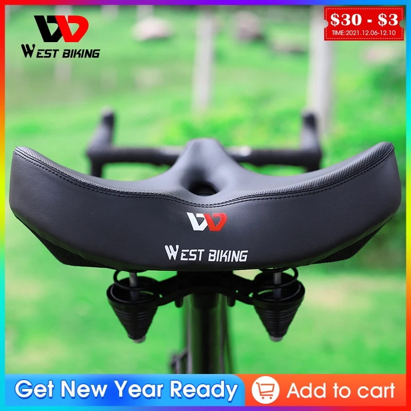 

WEST BIKING Bicycle Saddle Ergonomic Comfort Soft MTB Road Bike Seat Widen Thicken Pad for Women Men Breathable Cycling Cushion