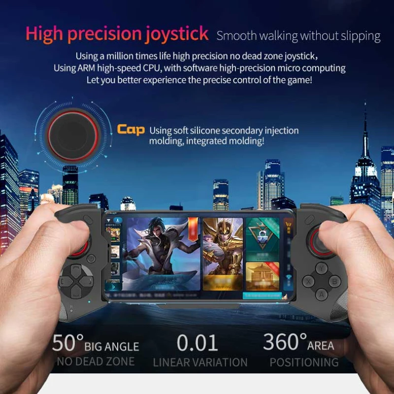 2021 new mocute 060 bluetooth compatible gamepad for ios android phone game joysticks pubg controller telescopic gamepad free global shipping