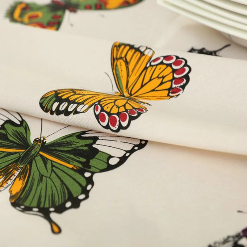 Прямоугольная скатерть в пасторальном стиле плотная холщовая из хлопка и