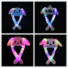 Забавная шапка для женщин, мужчин и детей, светящаяся шапка, милая плюшевая шапка с кроличьими ушками, Детская блестящая зимняя теплая Праздничная шапка