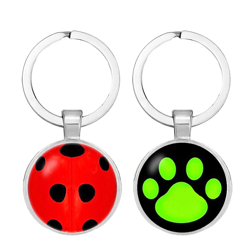 Брелок с божьей коровкой Косплей Леди Жук круг точечными Брелоки для ключей Hoder
