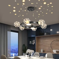 2022 new modern starry sky led chandelier lights for living room bedroom dining study led dimmable ceiling lamps fixture