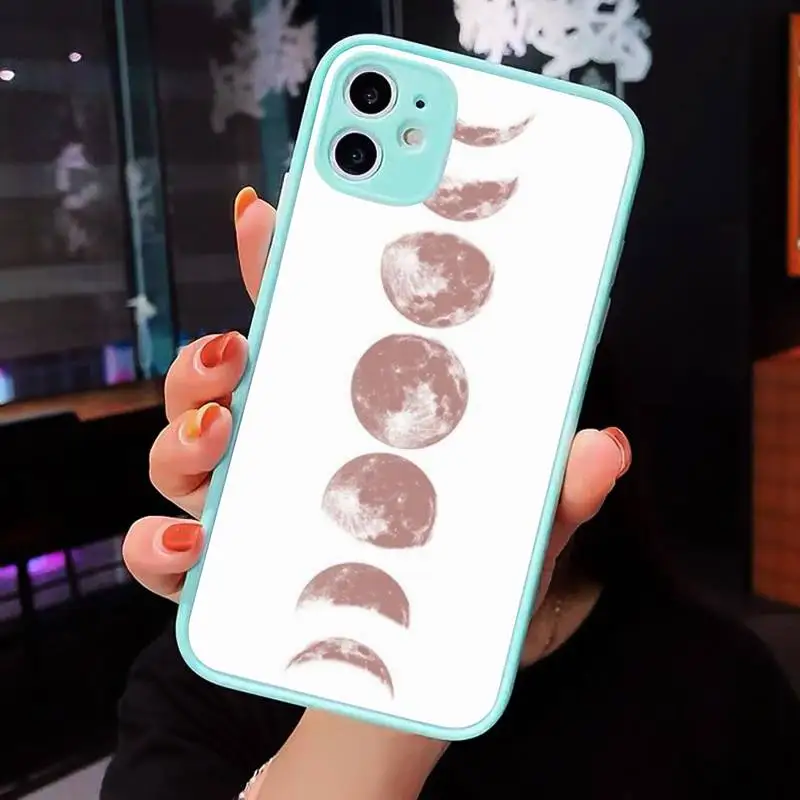 

Moonlight Moon phases Earth universe Phone Case Matte Transparent for iPhone 7 8 11 12 s mini pro X XS XR MAX Plus cover funda