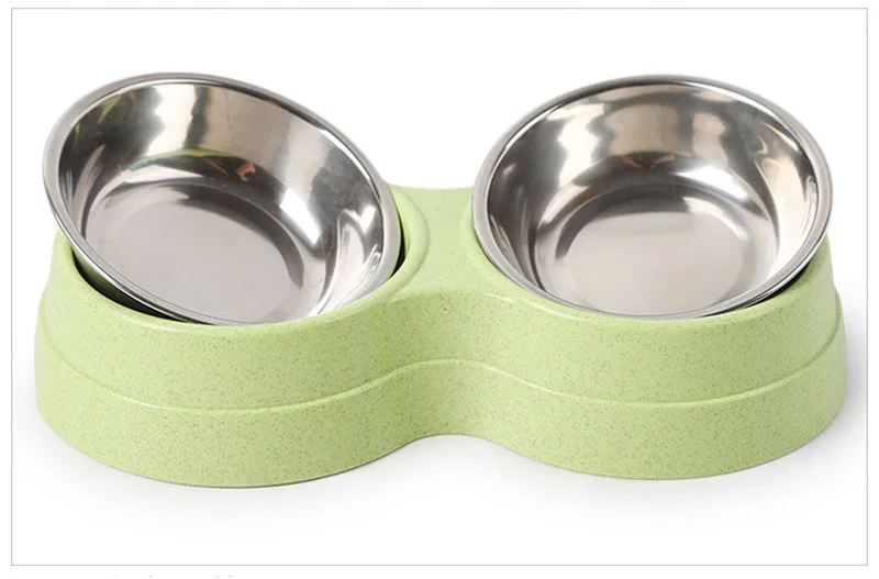 

Pet Dog Duble Bowl Kitten Food Water Feefer Stainless Steel Small Dogs Cats Drinking Dish Feeder for Pet Supplies Feeding Bowls