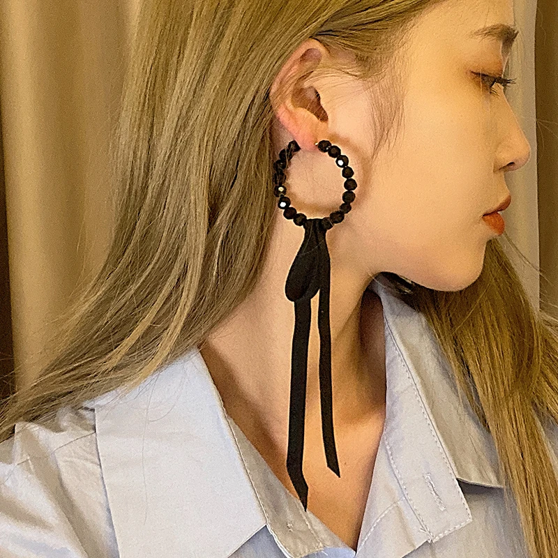 Высококачественный чувственный браслет из бисера круглые черные хрустальные