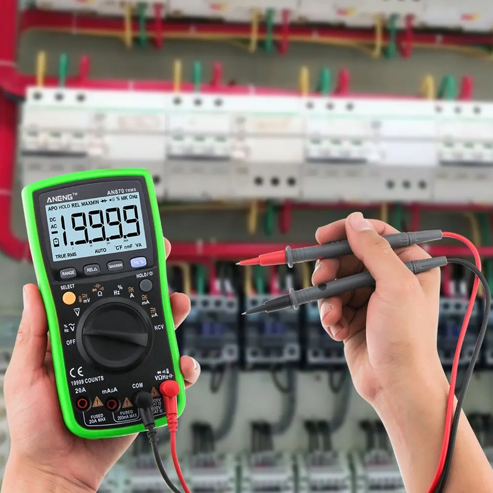 

ANENG AN870 Auto Range Digital Precision multimeter True-RMS 19999 COUNTS NCV Ohmmeter AC/DC Voltage Ammeter Transistor Tester