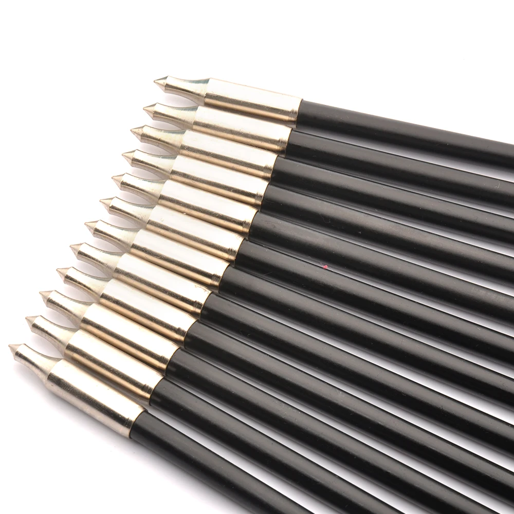 Стрелы из стеклопластика RU 6/12/24 шт. 700 дюйма с черным и белым перьями для