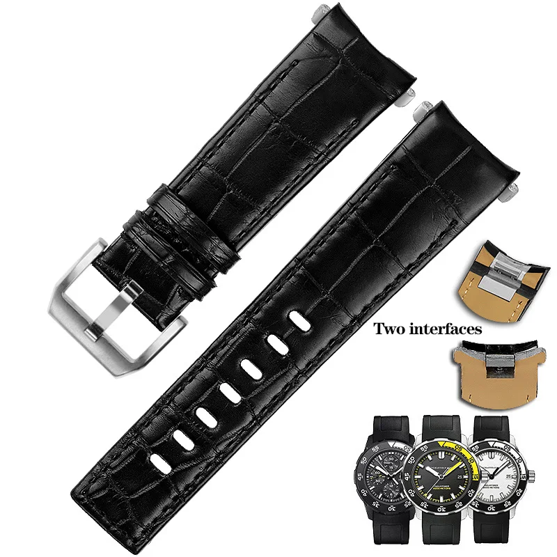 

Alligator+ Cowhide Leather Strap for IWC Marine Timepiece Series IW356802/376705 AQUATIMER IW376803 IW376805 Watch Band 22mm