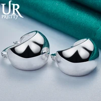 urpretty 925 sterling silver smooth round earring clip for women wedding engagement party jewelry christmas gift