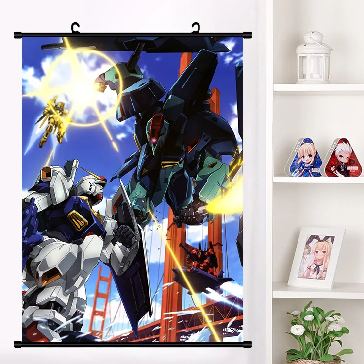 Аниме мобильный костюм Гандам настенный свиток плакат Настенные подвесные