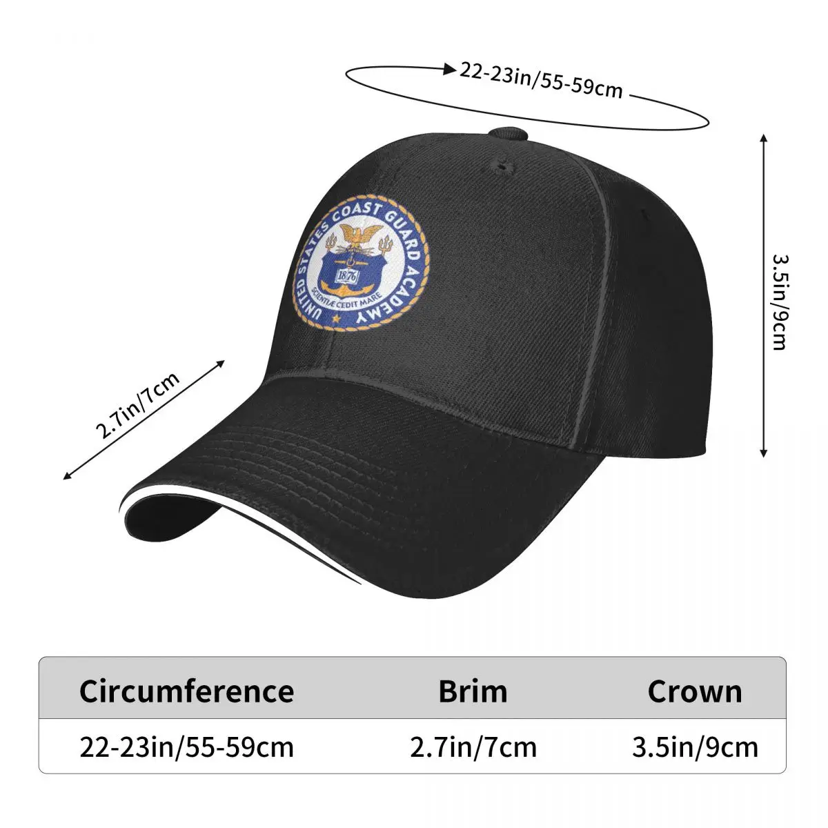 

Baseball Cap Men United States Coast Guard Academy Fashion Caps Hats for Logo Asquette Homme Dad Hat for Men Trucker Cap