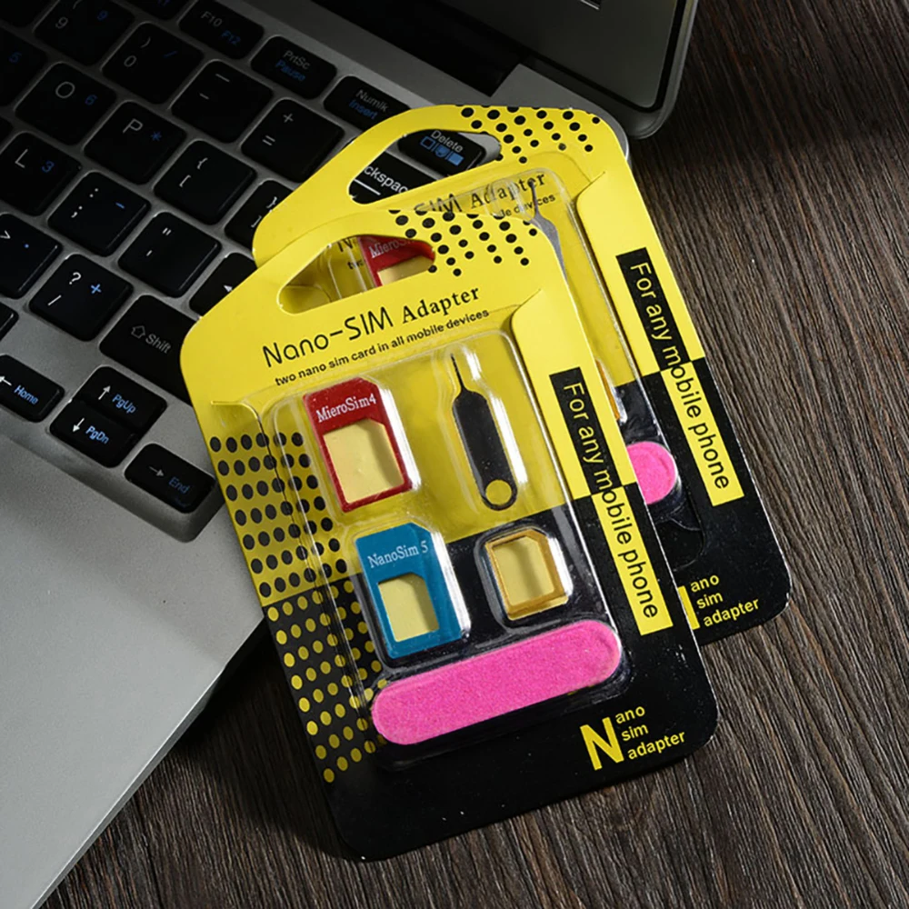5 в 1 Nano sim-карта для микро стандартных конвертеров адаптер Набор iPhone аксессуары