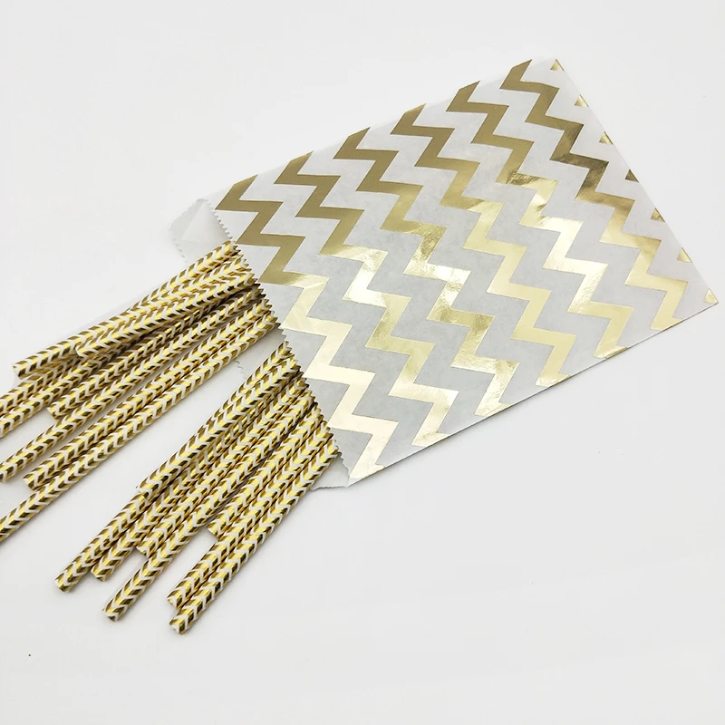 200 шт. 7 видов конструкций золотой серебряный розовый фольга в горошек полоску