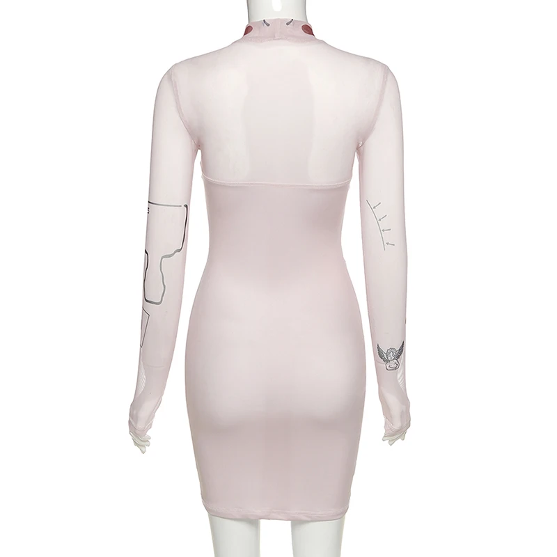 Из сетчатого материала в стиле &quotпетчворк&quot с надписями и принтом Пикантные