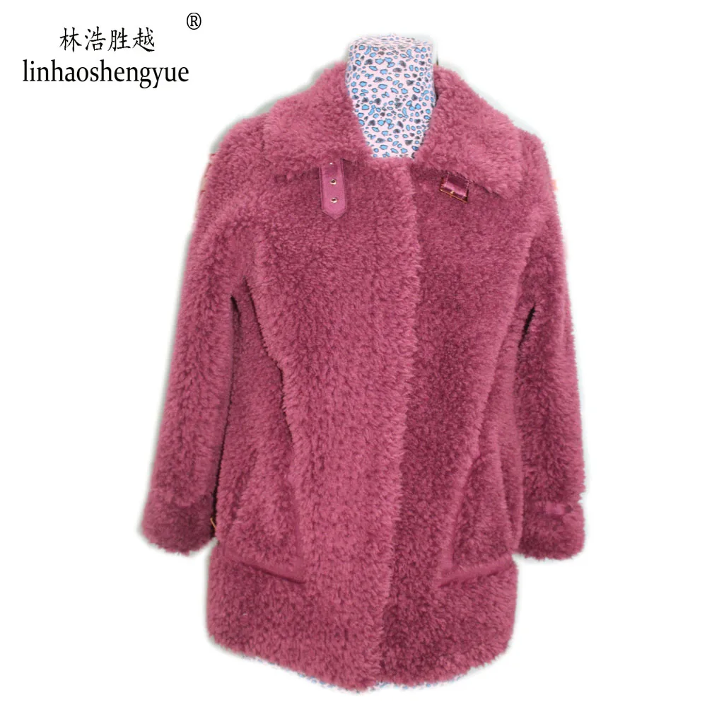 

Linhaoshengyue 2020 Spring New Fashion Women Blends Wool Coat Spring Autumn Winter Fashion Freeshipping